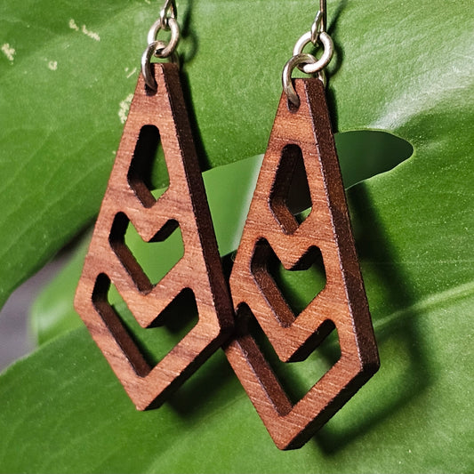 Simply Hardwood Laser Cut Earrings - Created by Shine Designs Customs + Bright Side Jewelry Co.