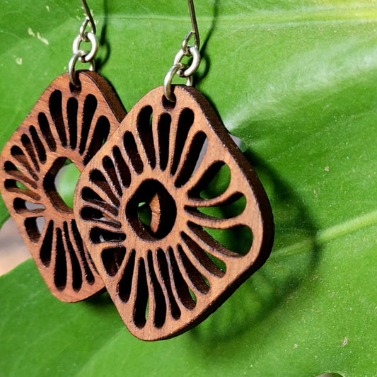 Simply Hardwood Laser Cut Earrings - Created by Shine Designs Customs + Bright Side Jewelry Co.
