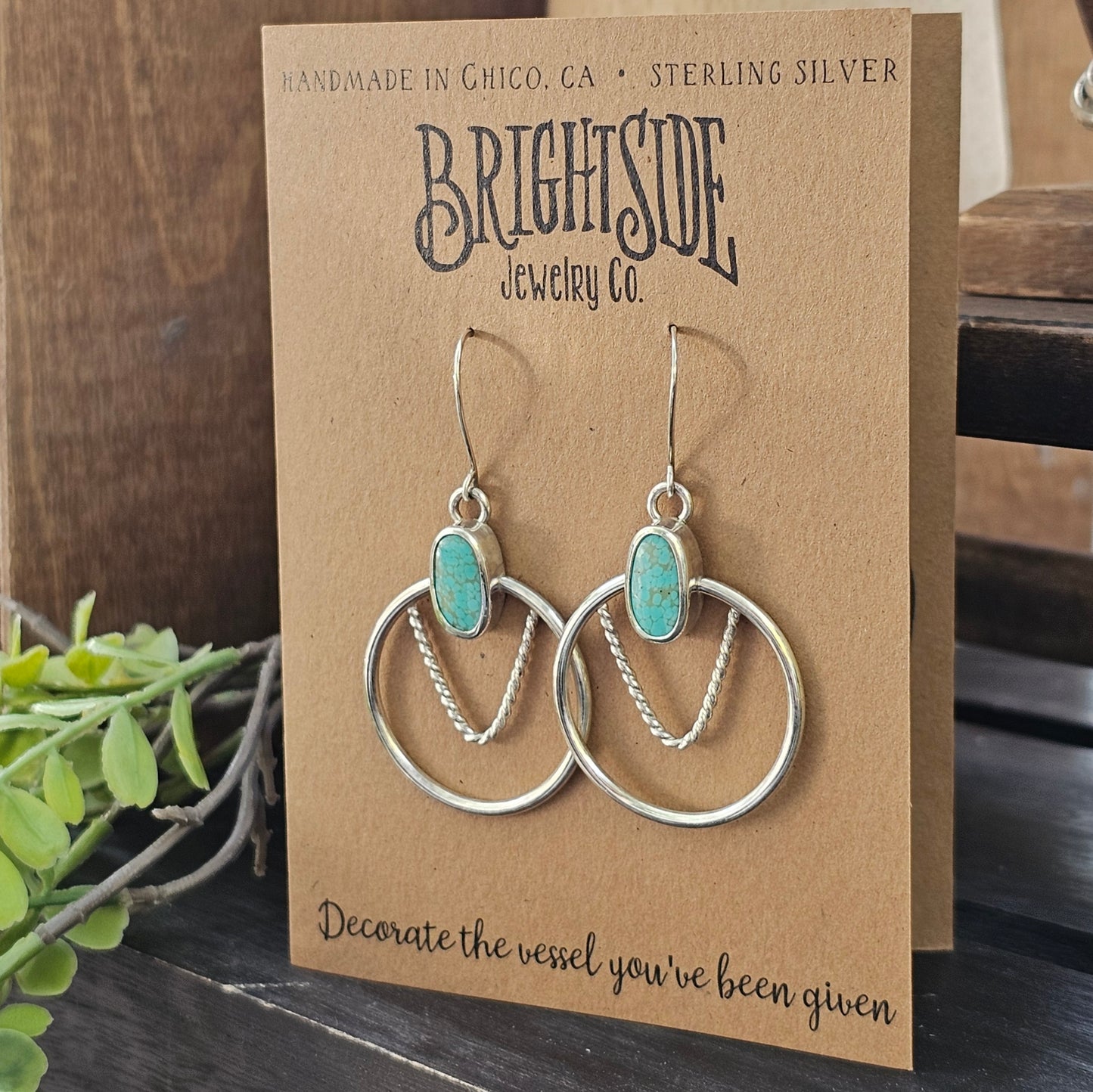 Kingman Turquoise & Sterling Silver Earrings
