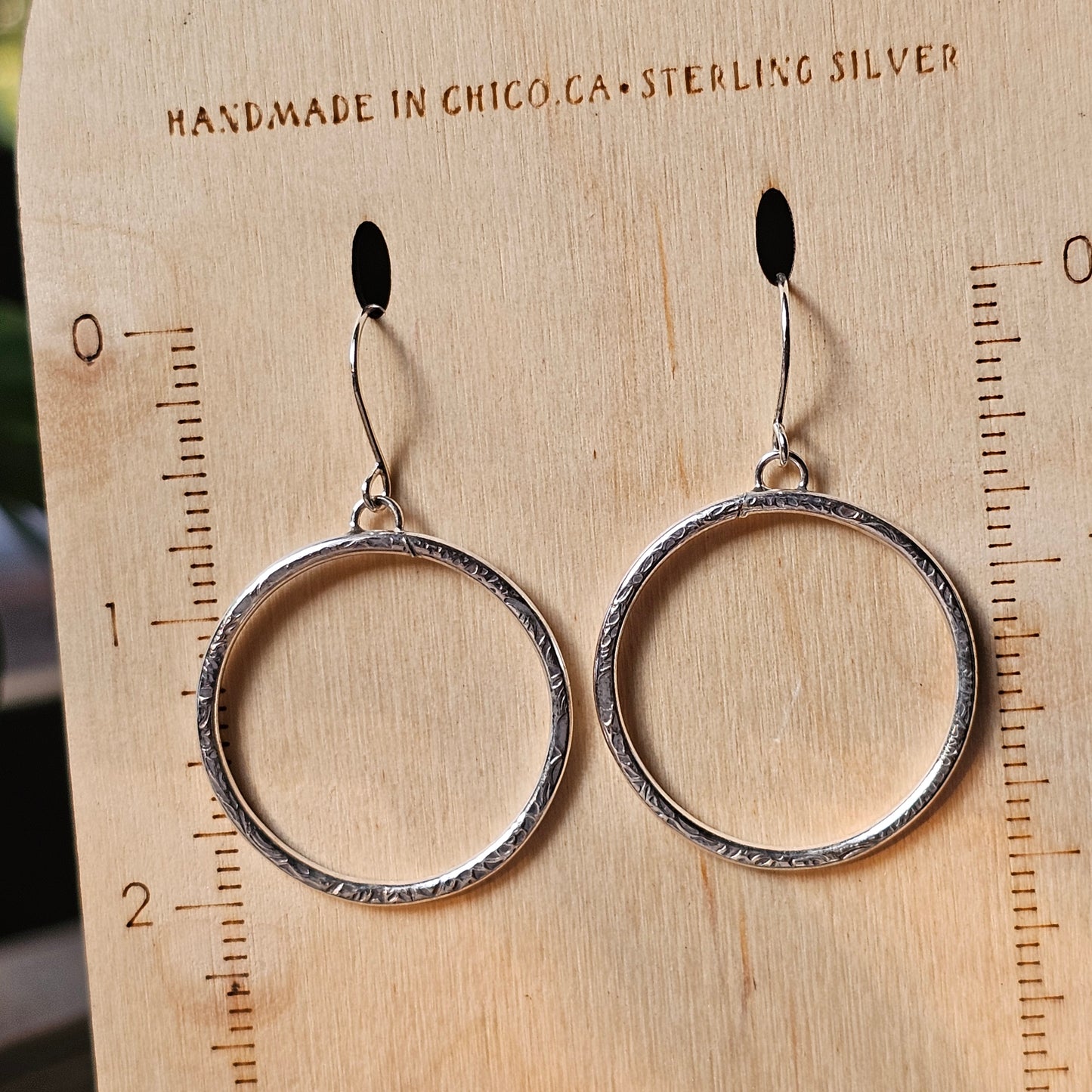 Fully Textured Sterling Silver Everyday Hoops (slightly larger)