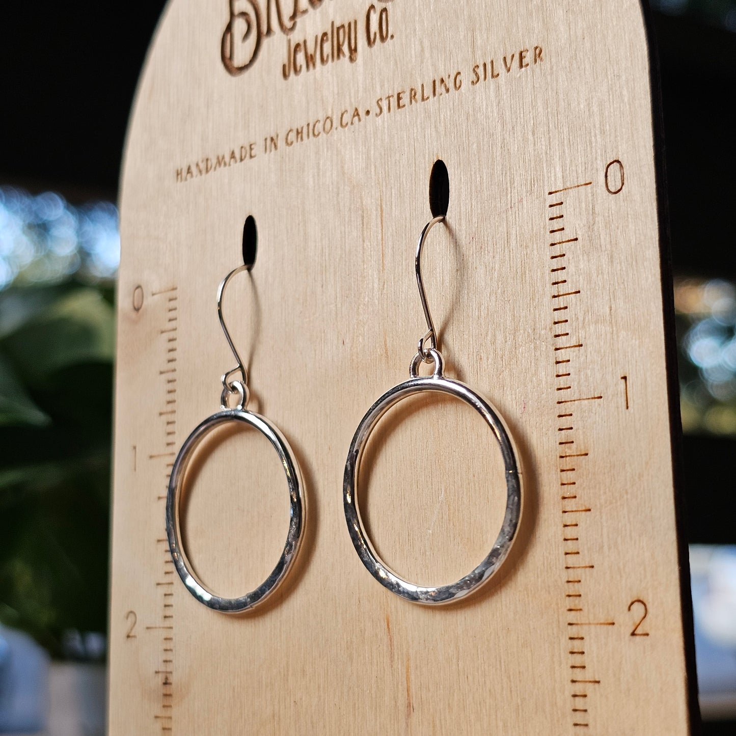 Half Hammered Sterling Silver Everyday Hoops