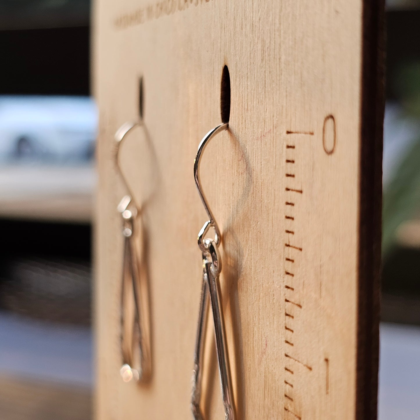 Small Textured Triangle Dangle Earrings