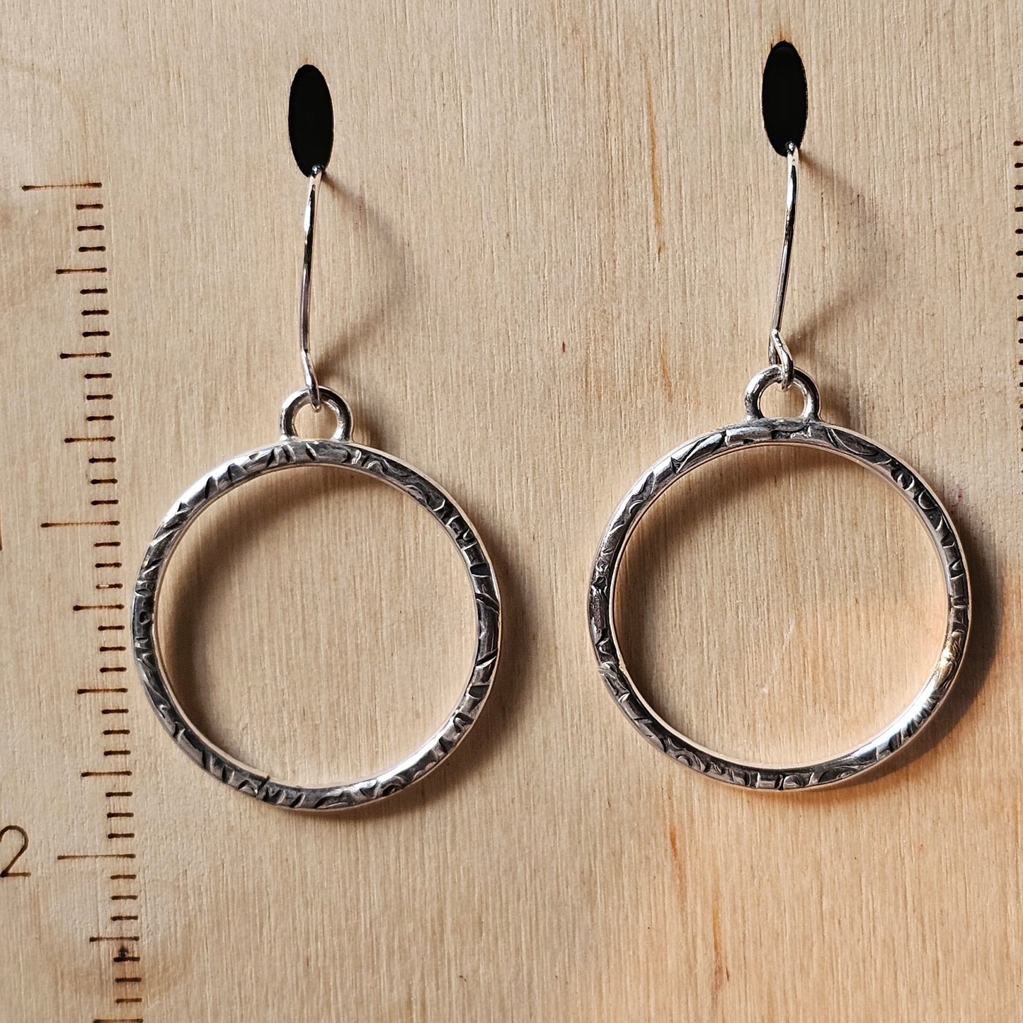 Fully Textured Sterling Silver Everyday Hoop Earrings