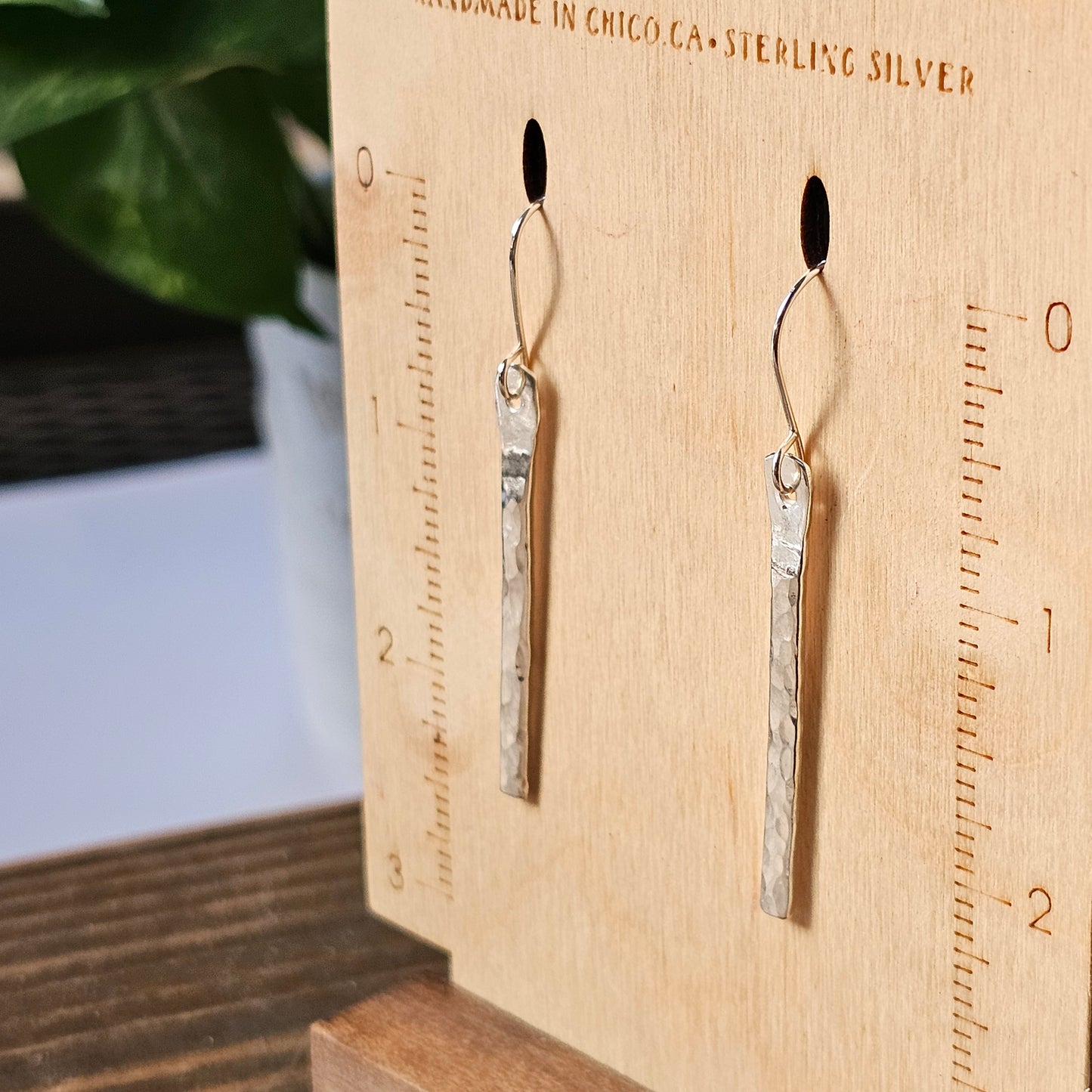 Hammered Bar Earrings