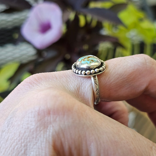 US SIZE 7.25 // Sterling Silver and Turquoise