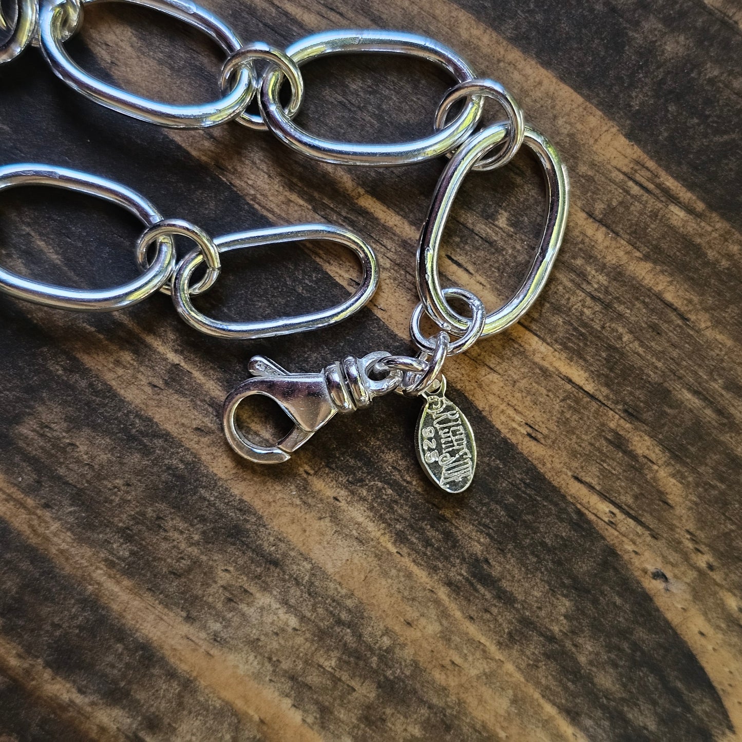 8" Hand Fabricated Sterling Silver Chain Bracelet