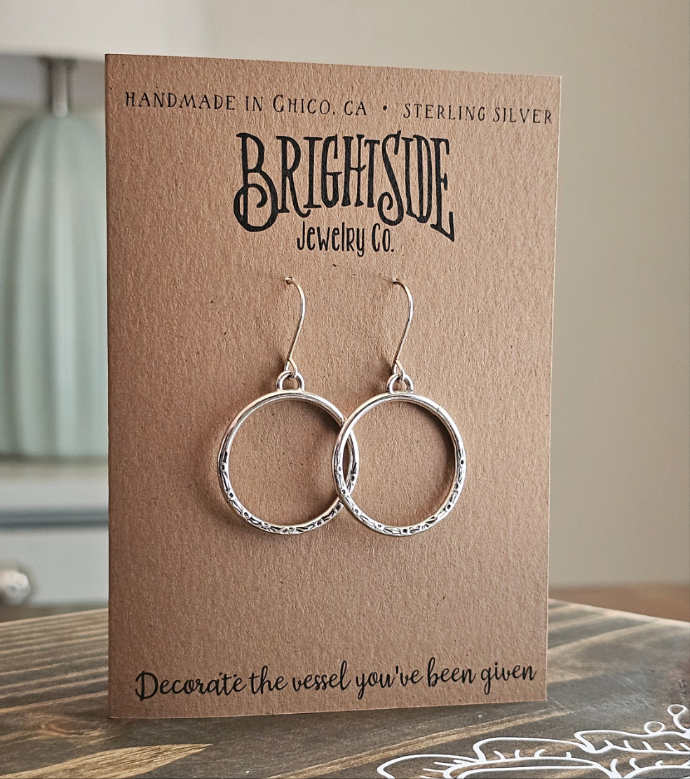 Hand Stamped Textured Hoops