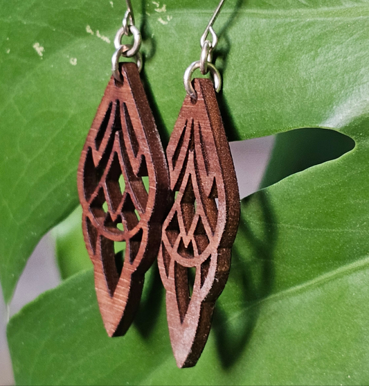 Simply Hardwood Laser Cut Earrings - Created by Shine Designs Customs + Bright Side Jewelry Co.