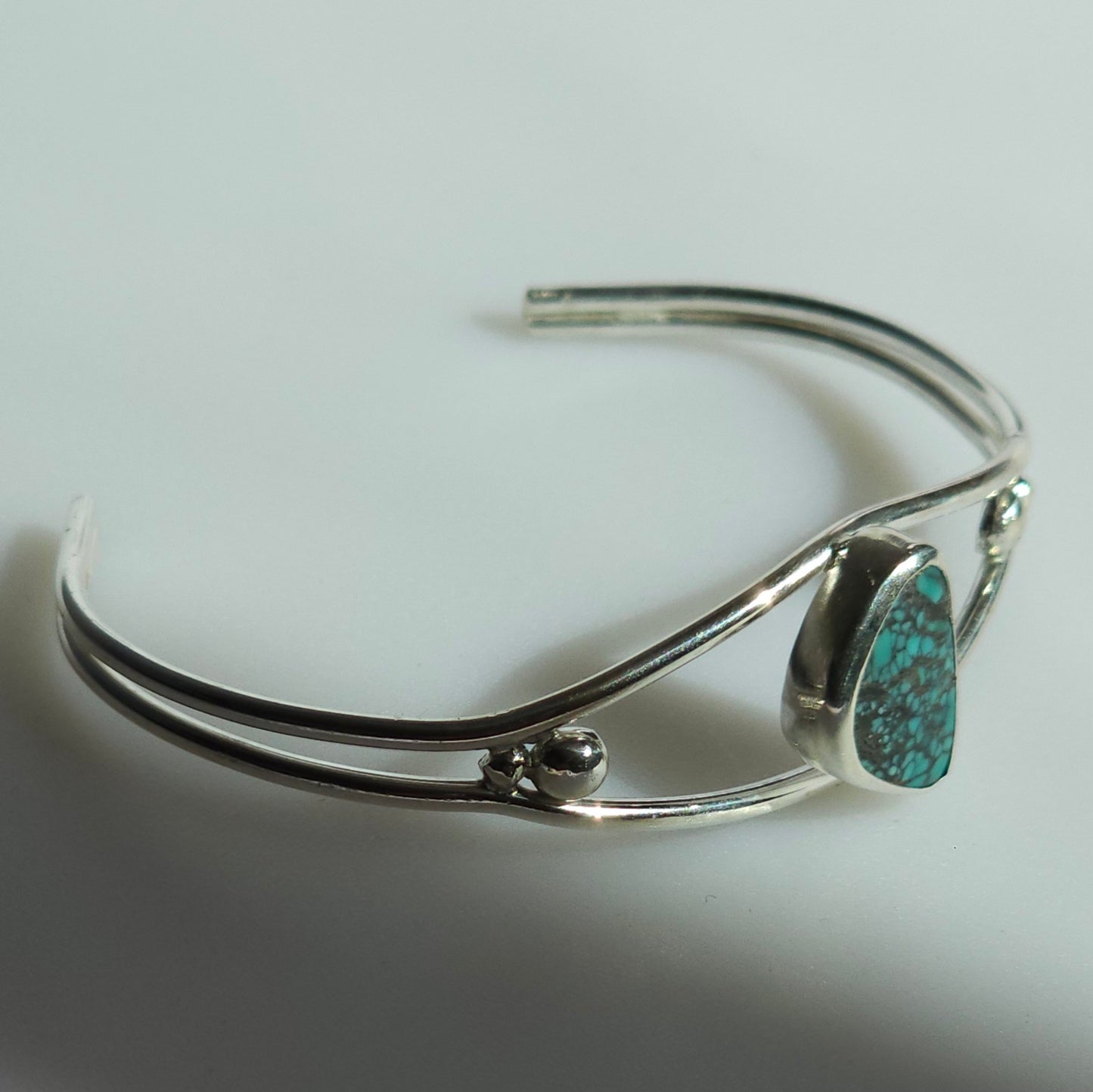 5.5" Sterling Silver Cuff with Turquoise Stone