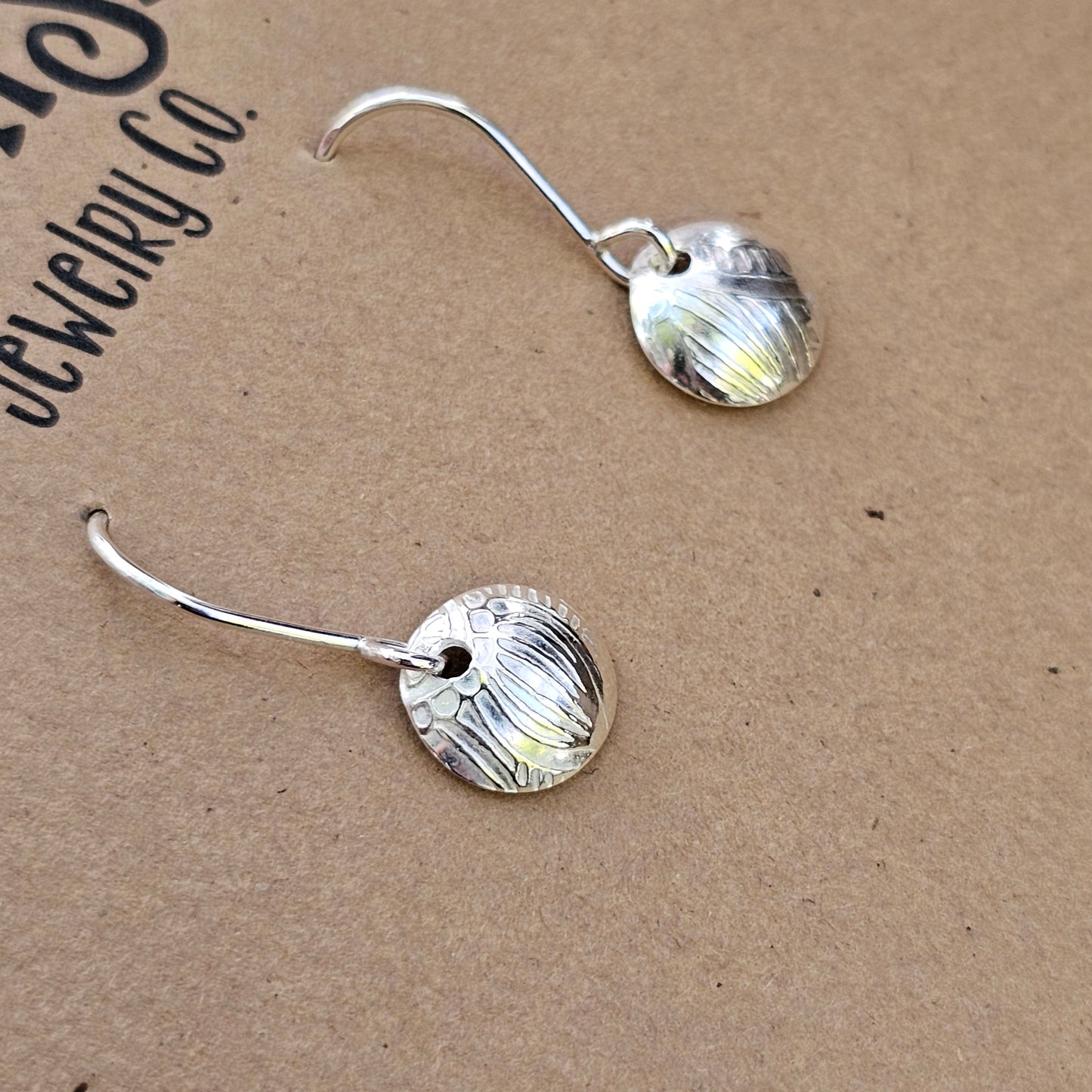 Tiny Textured Domed Simply Sterling Earrings