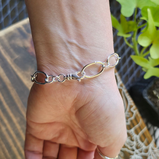 7" Hand Fabricated Sterling Silver Chain Bracelet
