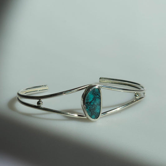 7" Sterling Silver Cuff with Turquoise Stone
