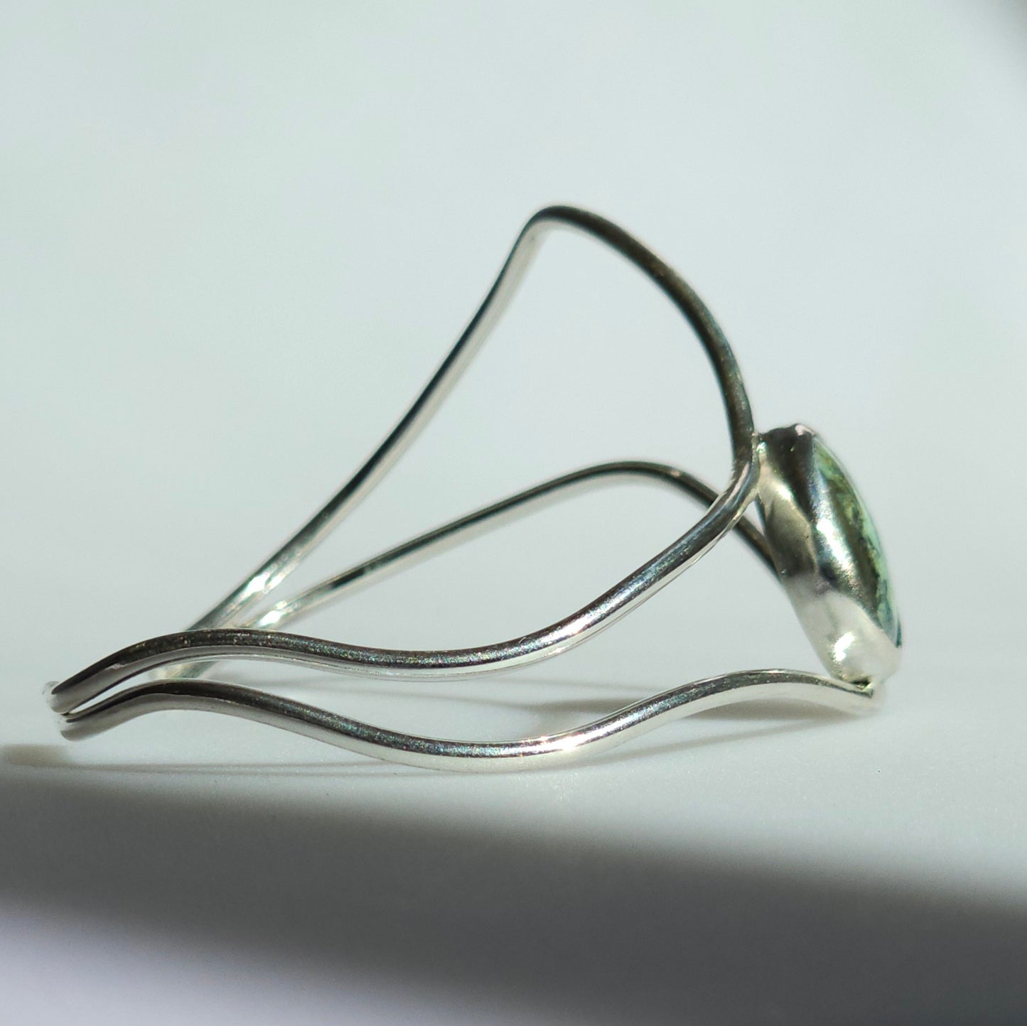 7" Sterling Silver Cuff with Beautiful Stone