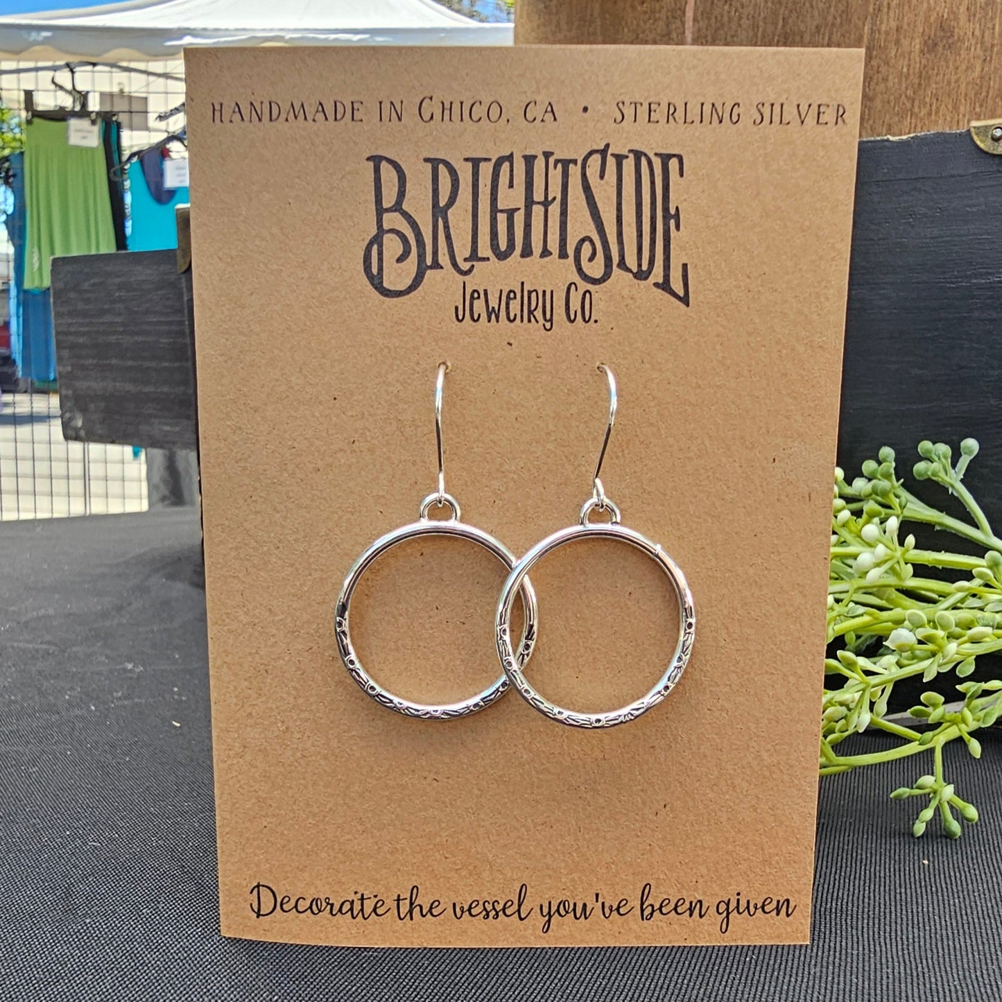 Hand Stamped Textured Hoops