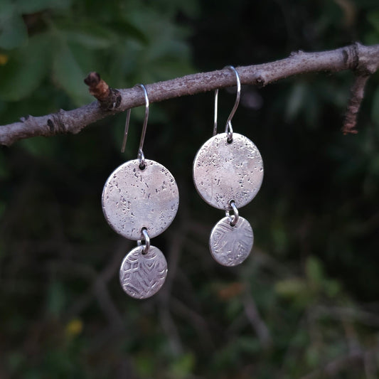 MADE TO ORDER : Double Circle Dangle Earrings - Simply Sterling