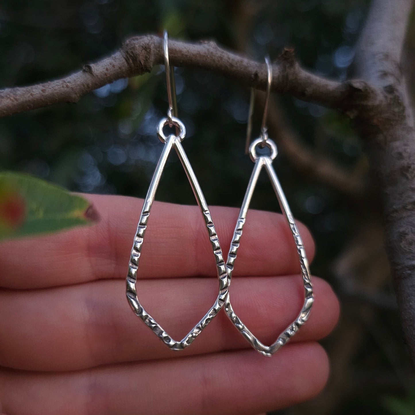Simply Sterling Hand Textured Earrings