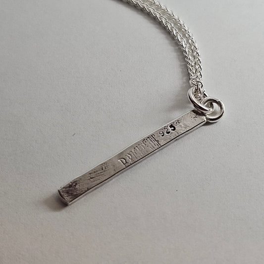 3 Star Stamped Bar Pendant