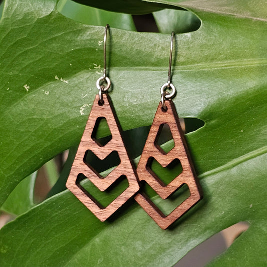 Simply Hardwood Laser Cut Earrings - Created by Shine Designs Customs + Bright Side Jewelry Co.