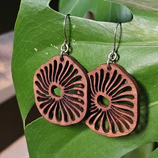 Simply Hardwood Laser Cut Earrings - Created by Shine Designs Customs + Bright Side Jewelry Co.