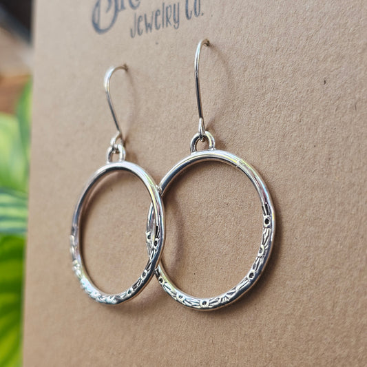 Hand Stamped Textured Hoops
