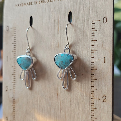 Kingman Turquoise Sterling Silver Drip Earrings