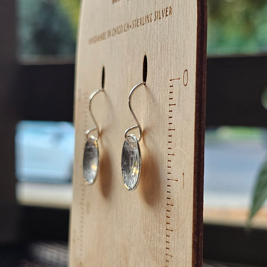 Textured Sterling Silver Domed Dangle Earrings