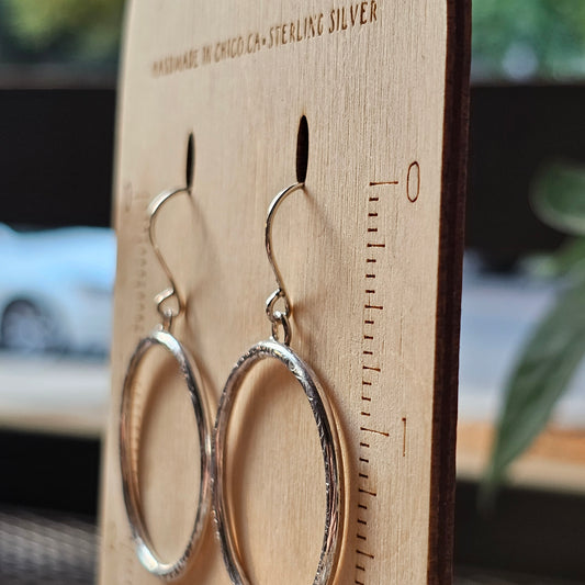 Fully Textured Sterling Silver Everyday Hoops (slightly larger)