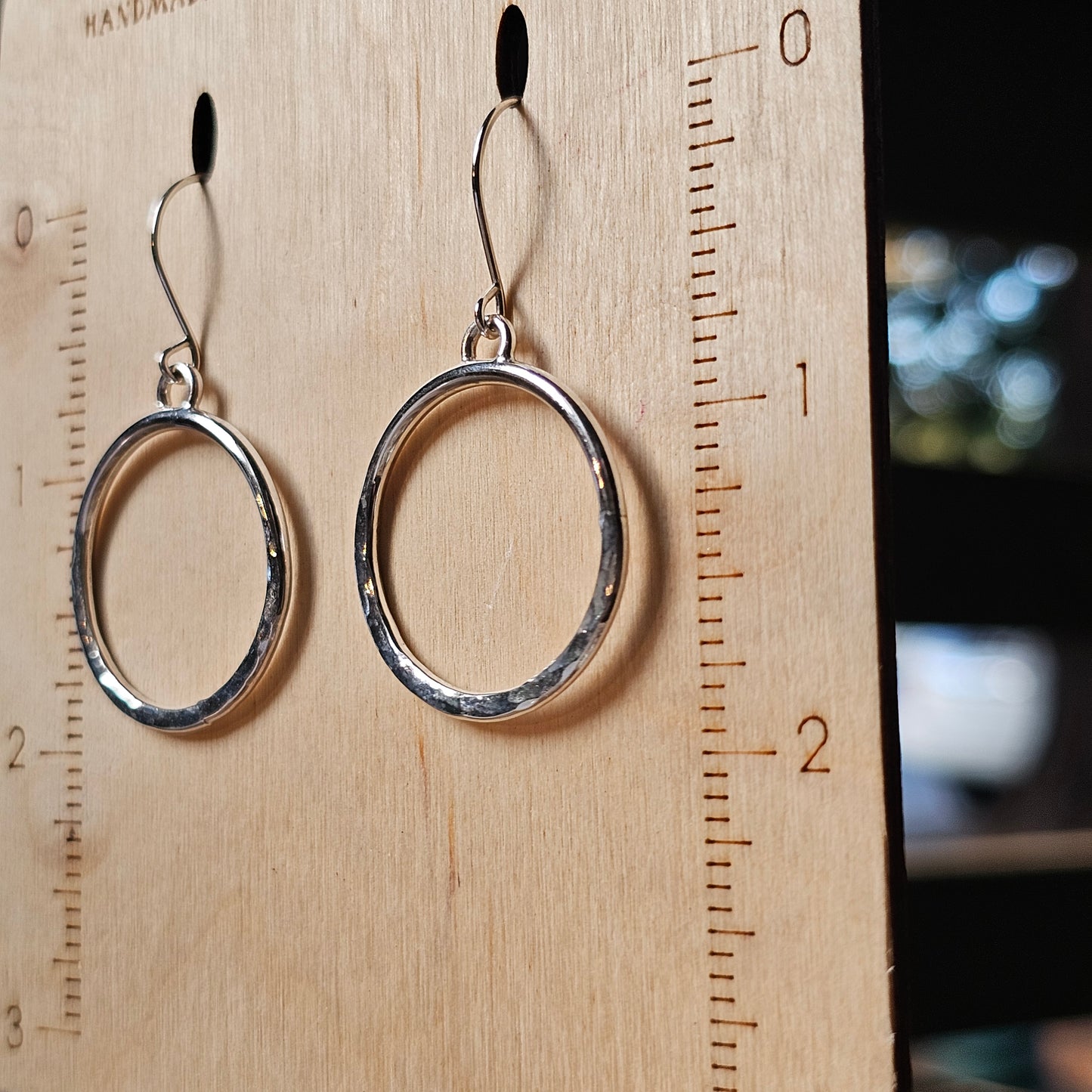 Half Hammered Sterling Silver Everyday Hoops
