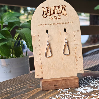 Small Textured Triangle Dangle Earrings