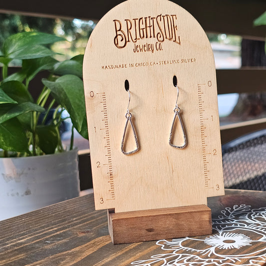 Small Textured Triangle Dangle Earrings