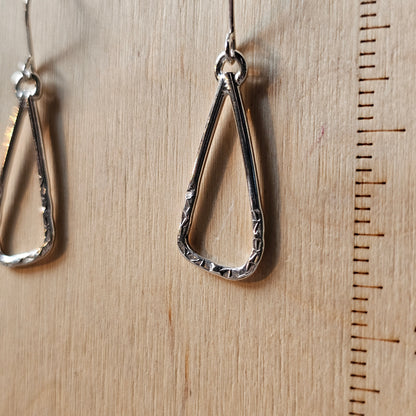 Small Textured Triangle Dangle Earrings