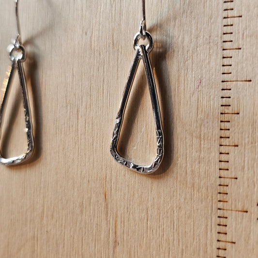 Small Textured Triangle Dangle Earrings