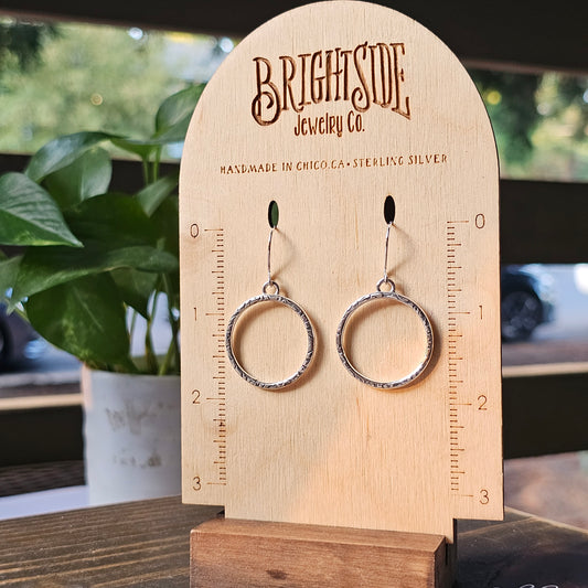 Fully Textured Sterling Silver Everyday Hoop Earrings