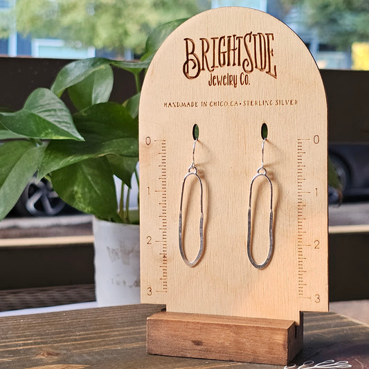 Long Organic Light Weight Half Flattened Dangle Earrings