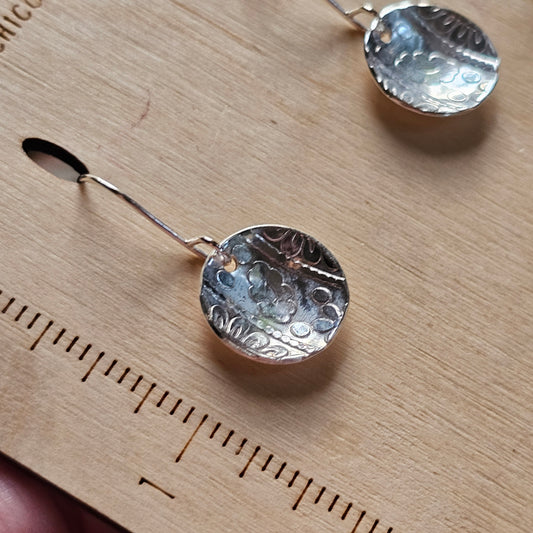 Domed Dangle Earrings - Textured