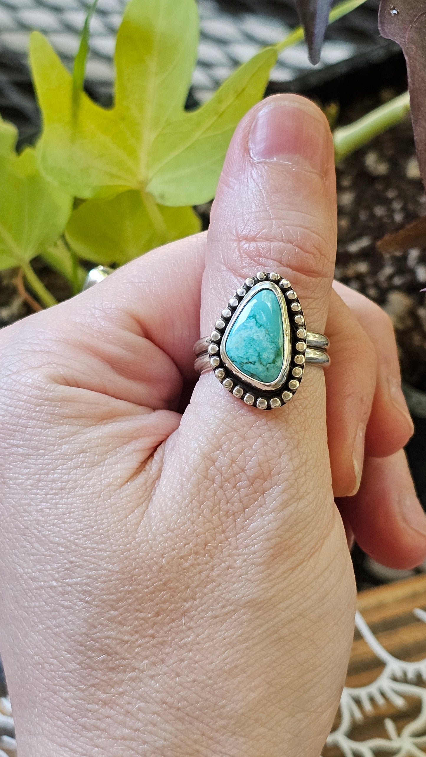 US SIZE 8.75 // Sterling Silver and Turquoise