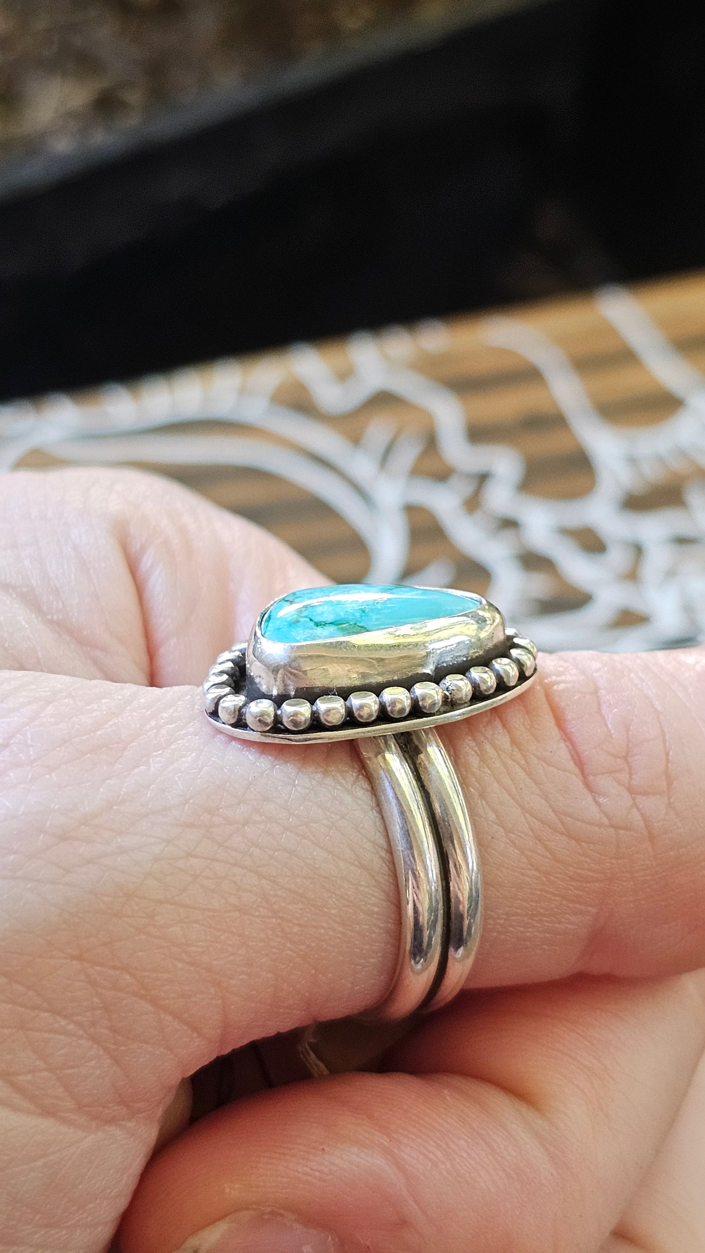 US SIZE 8.75 // Sterling Silver and Turquoise