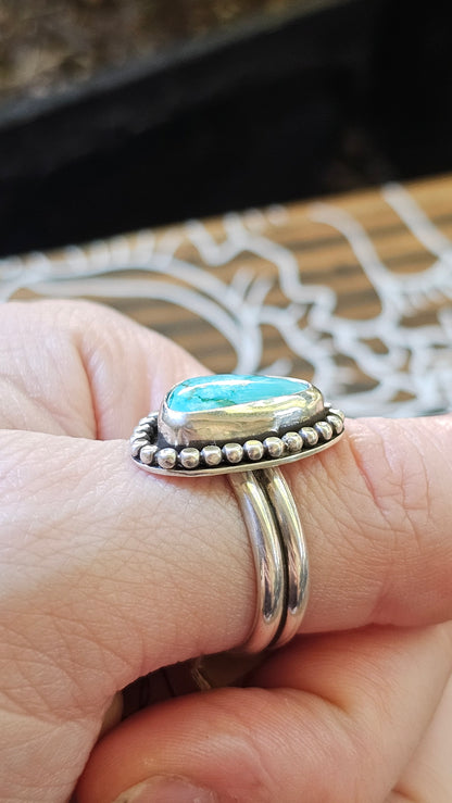 US SIZE 8.75 // Sterling Silver and Turquoise