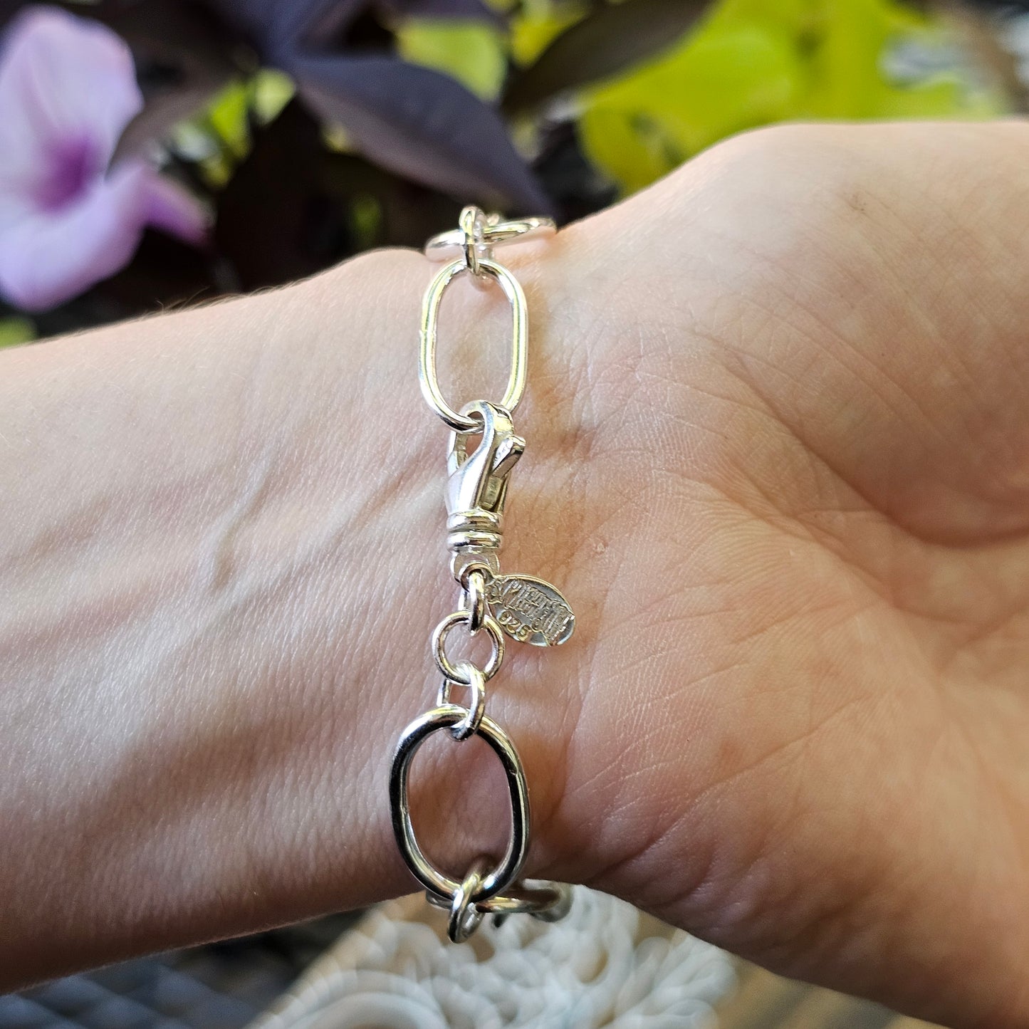 8" Hand Fabricated Sterling Silver Chain Bracelet