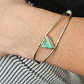 Sterling Silver Cuff Bracelet – Three Stones – 5 Inches