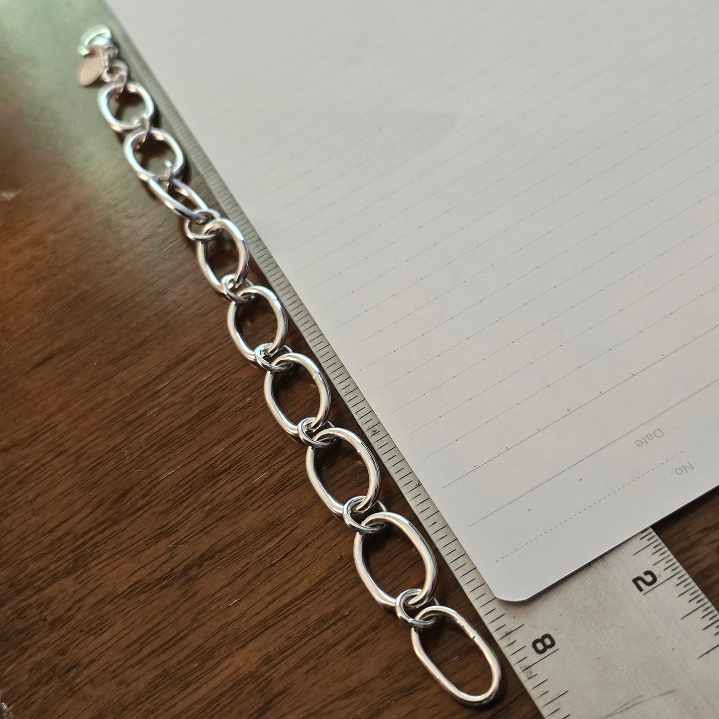 8" Hand Fabricated Sterling Silver Chain Bracelet