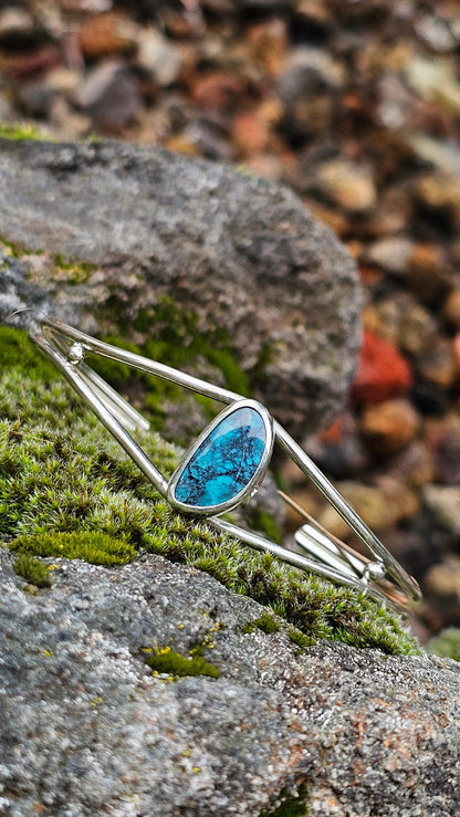7" Sterling Silver Cuff with Turquoise Stone