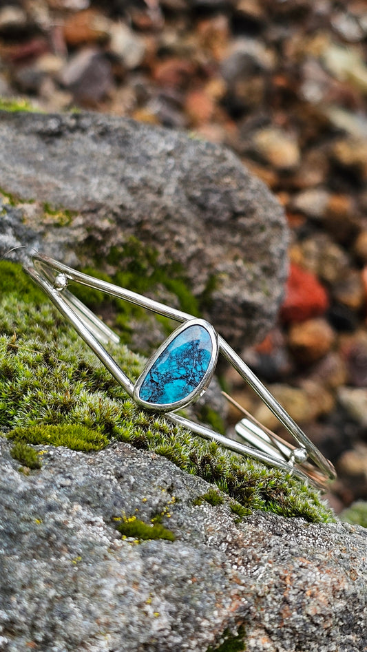 7" Sterling Silver Cuff with Turquoise Stone