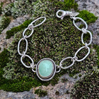 Lucin Variscite Sterling Silver Chain Bracelet – Hand Fabricated