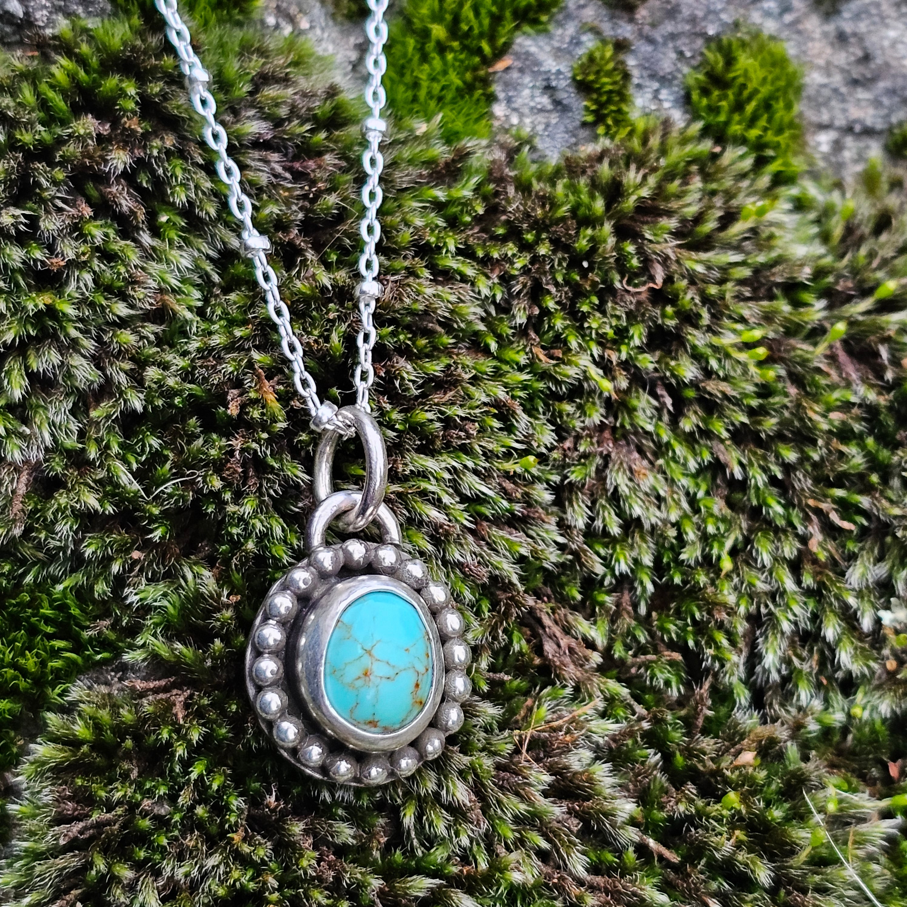 Turquoise Beaded Pendant + Chain Options