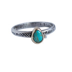 Size 9.5 US | 14k Bezel + Turquoise + Sterling Silver Band