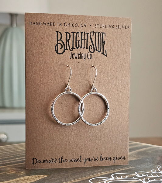 Hand Stamped Textured Hoops