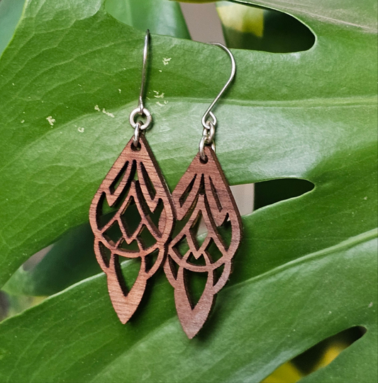 Simply Hardwood Laser Cut Earrings - Created by Shine Designs Customs + Bright Side Jewelry Co.