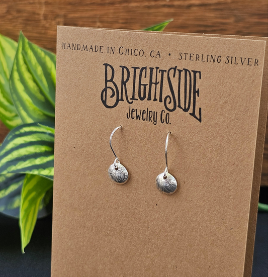 Tiny Textured Domed Simply Sterling Earrings