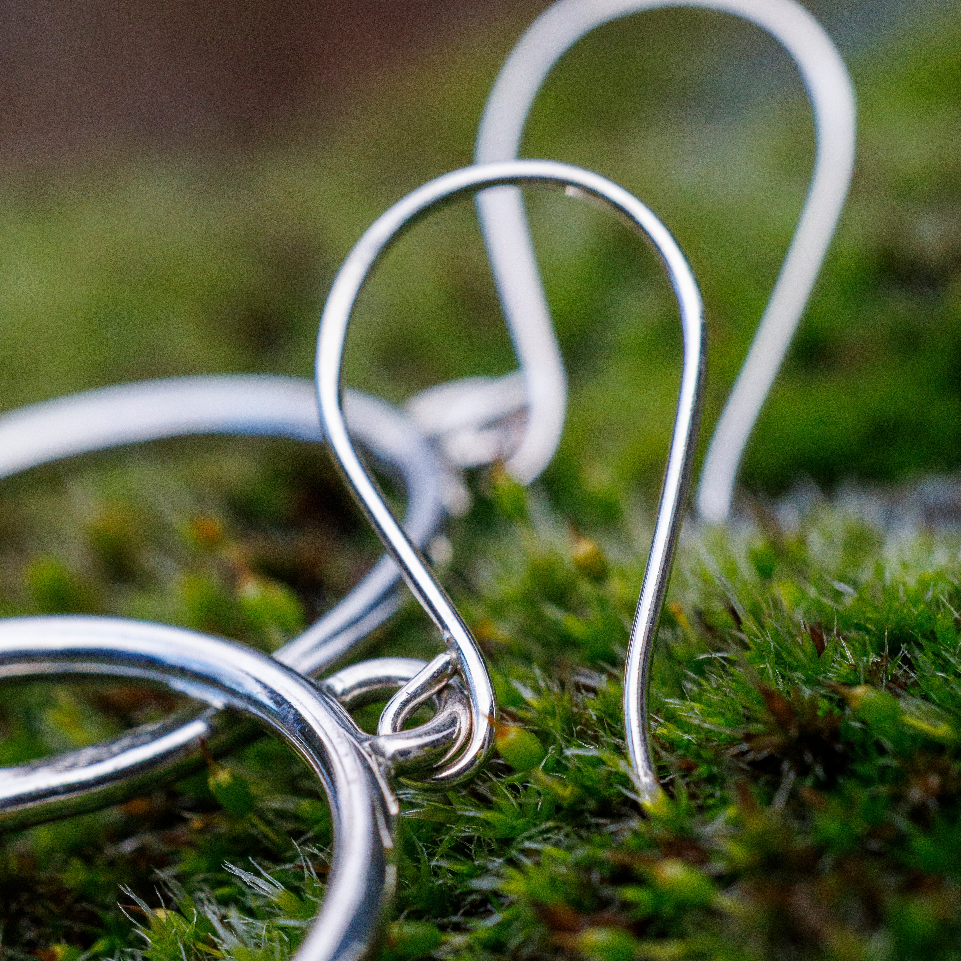 Half Hammered Sterling Silver Everyday Hoops